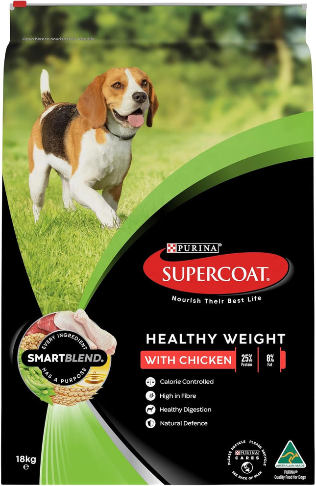 Purina Supercoat Adult Healthy Weight Chicken Dry Dog Food 18 Kg