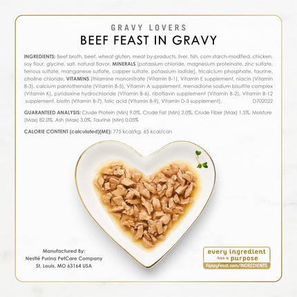 FANCY FEAST Gravy Lovers Adult Wet Cat Food Poultry & Beef Collection 24x85g