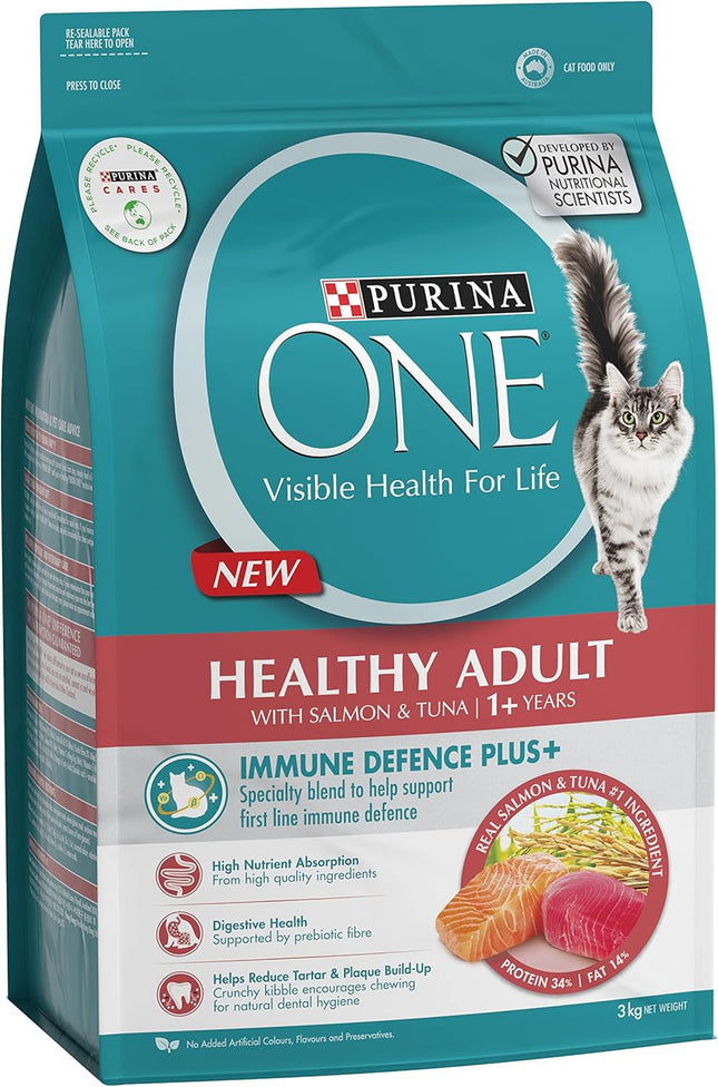 PURINA ONE Adult Dry Cat Food Immune Defence Plus+ Salmon & Tuna 3kg