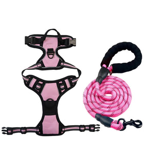 Petbuds Heavy-Duty Dog Vest Harness with Shock-Absorbing Rope Leash - Comfortable & Safe for Medium/Large Dogs