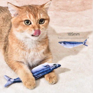 Realistic Electric Flopping Fish Cat Toy – Interactive Wiggle Saury with Catnip