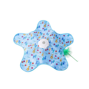 Interactive Starfish Cat Teasing Plate – Automatic 360° Rotating Hide-and-Seek Toy