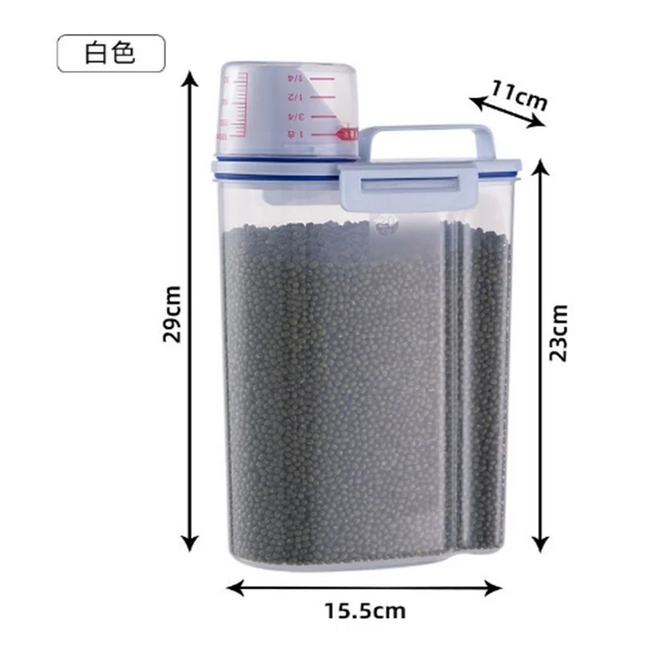 2kg Dog Cat Food Pail Plastic Storage Tank