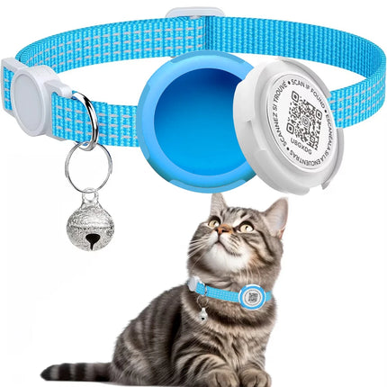 Cat Collar with Airtag Case & QR ID Tag