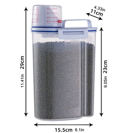 2kg Dog Cat Food Pail Plastic Storage Tank