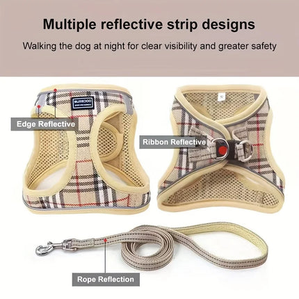 Adjustable Reflective Dog Harness with Traction Rope