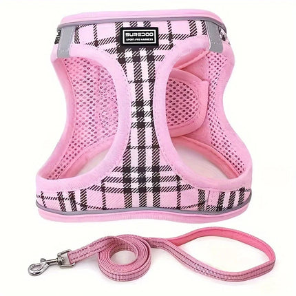 Adjustable Reflective Dog Harness with Traction Rope