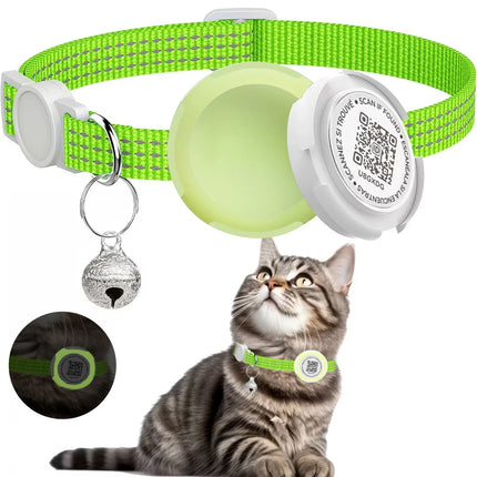 Cat Collar with Airtag Case & QR ID Tag