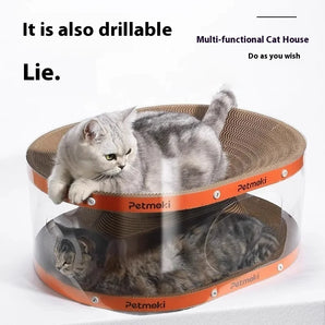 Modern Cat Scratcher Lounge with Transparent Frame
