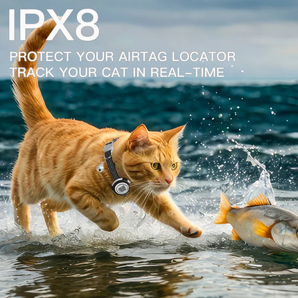 Cat Collar with Airtag Case & QR ID Tag