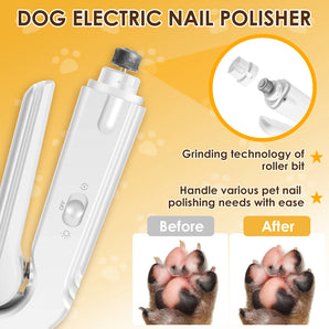 2-in-1 Electric Pet Nail Grinder & Clipper with LED Light