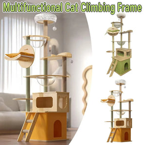 Multi Functional Cat Climbing Tree Tower Stand House Furniture Activity Center - Green