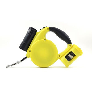 3-in-1 Retractable Dog Leash with LED Flashlight & Poop Bag Dispenser | Heavy Duty Tangle-Free Leash for Safe Night Walks