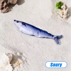 Realistic Electric Flopping Fish Cat Toy – Interactive Wiggle Saury with Catnip